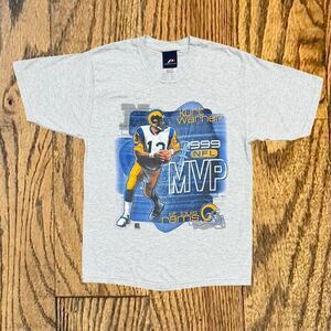 Vintage 90’s Pro Player St. Louis Rams Football Kurt Warner MVP T Shirt